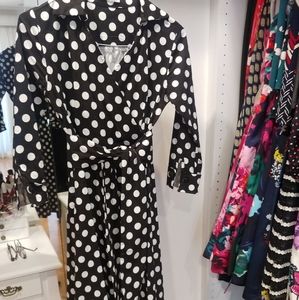 Polka dot black and white dress